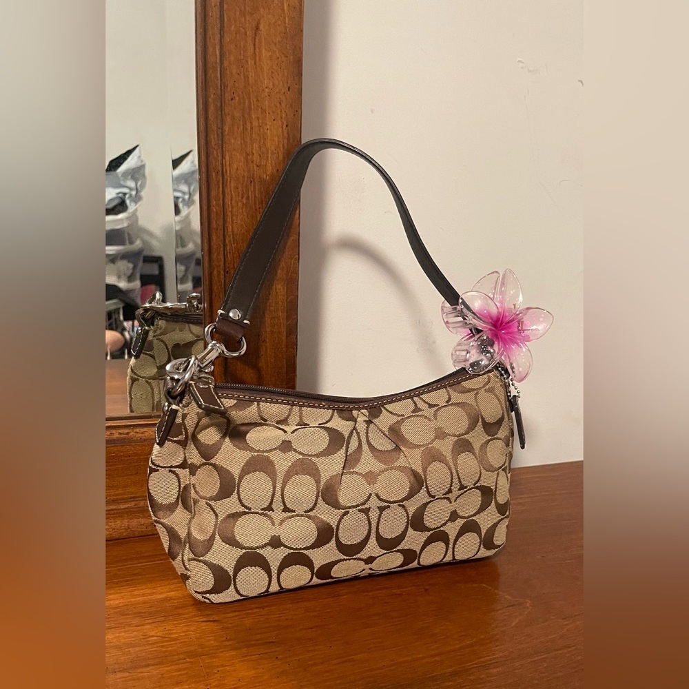 Coach Signature Tan and Brown Mini Bag - Picture 8 of 11